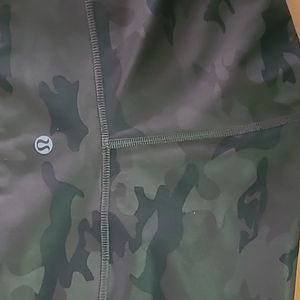 Lululemon Wunder Under Crop Pants Camo Green
